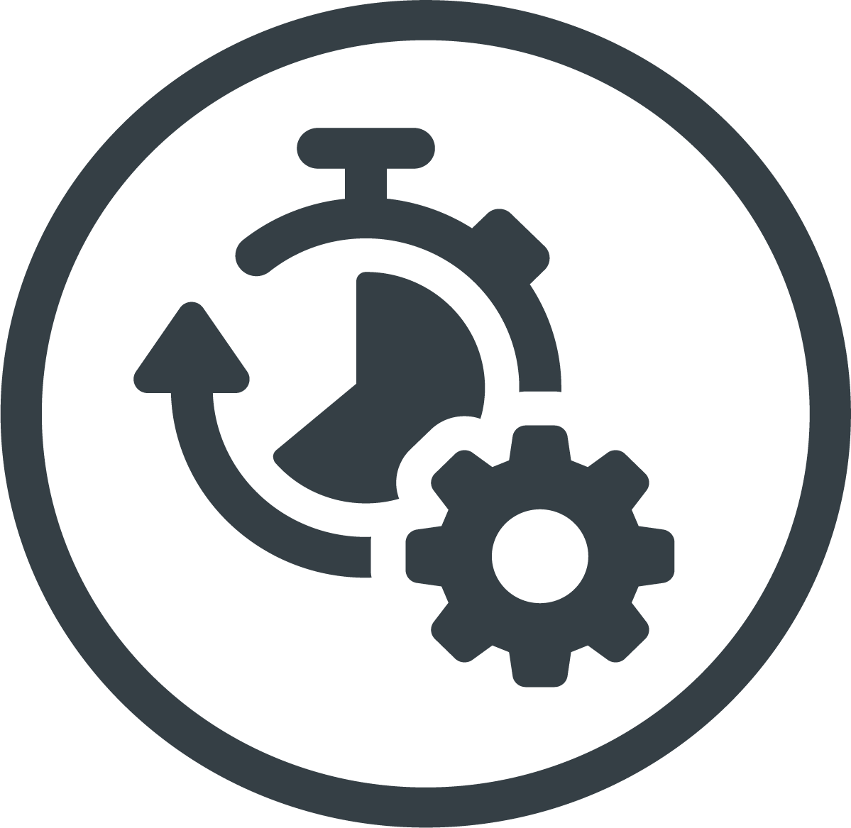 Gear icon representing LeadingFront’s operations optimization consulting services