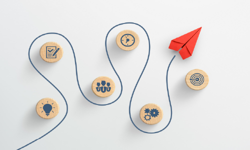 Horizontal bar icon representing research-informed strategy